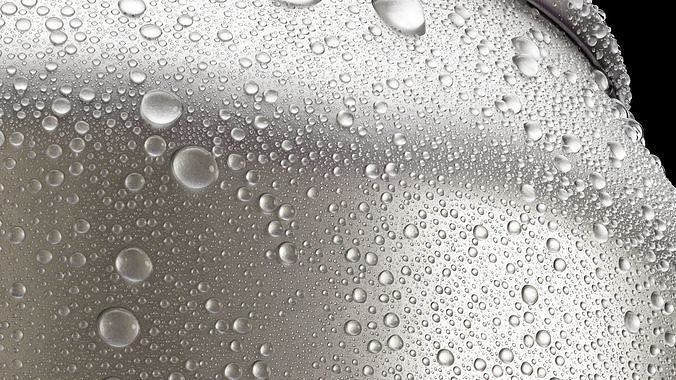 Standard 330ml Beverage Can with Dense Water Drops 3D model view 3
