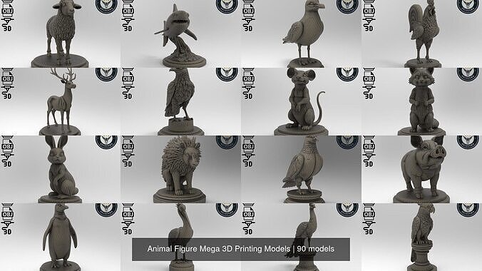 Animal Figure Mega 3D Printing Models 3D Model Pack view 3