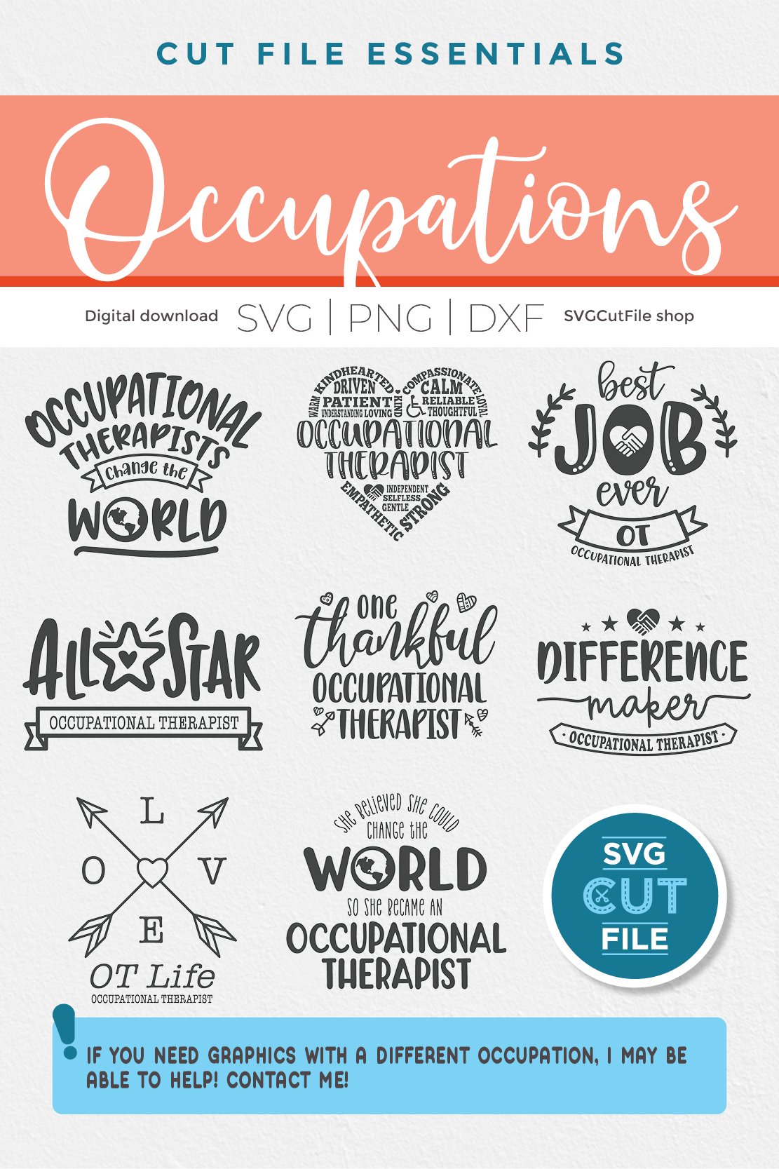 Occupational therapist svg bundle, occupational therapy svg view 3