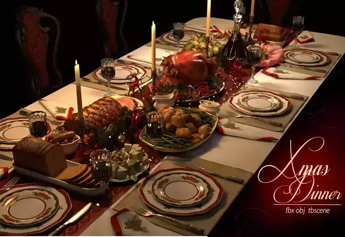Christmas Dinner  3D model