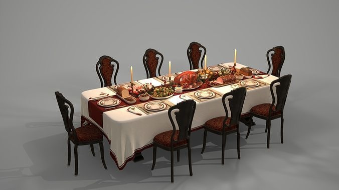 Christmas Dinner  3D model view 2