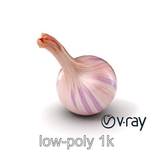Elegant Shallot Model Pack with Detailed Texture Low-poly 3D model view 3