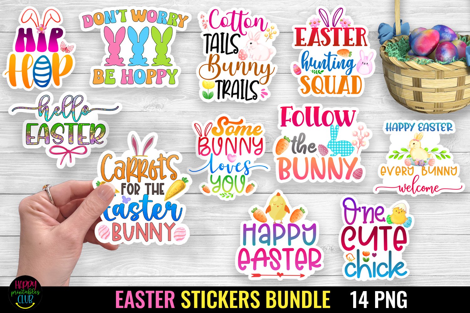 Easter Stickers Bundle I Printable Easter Stickers Bundle