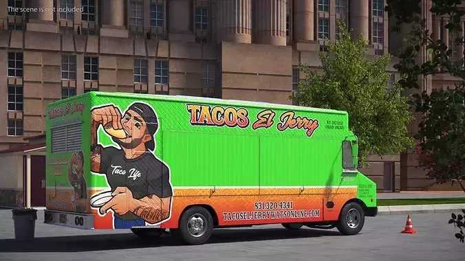 Food Van El Jerry Taco without Interior 3D model view 3