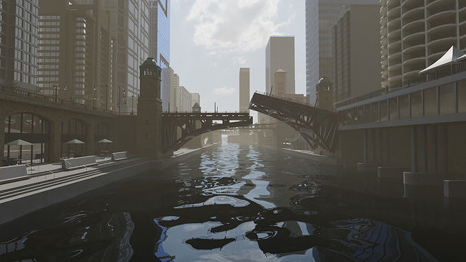 Chicago Street 3D model view 3