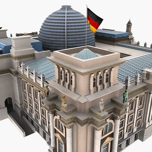 Reichstag Building Berlin 3d Model 3D model view 3