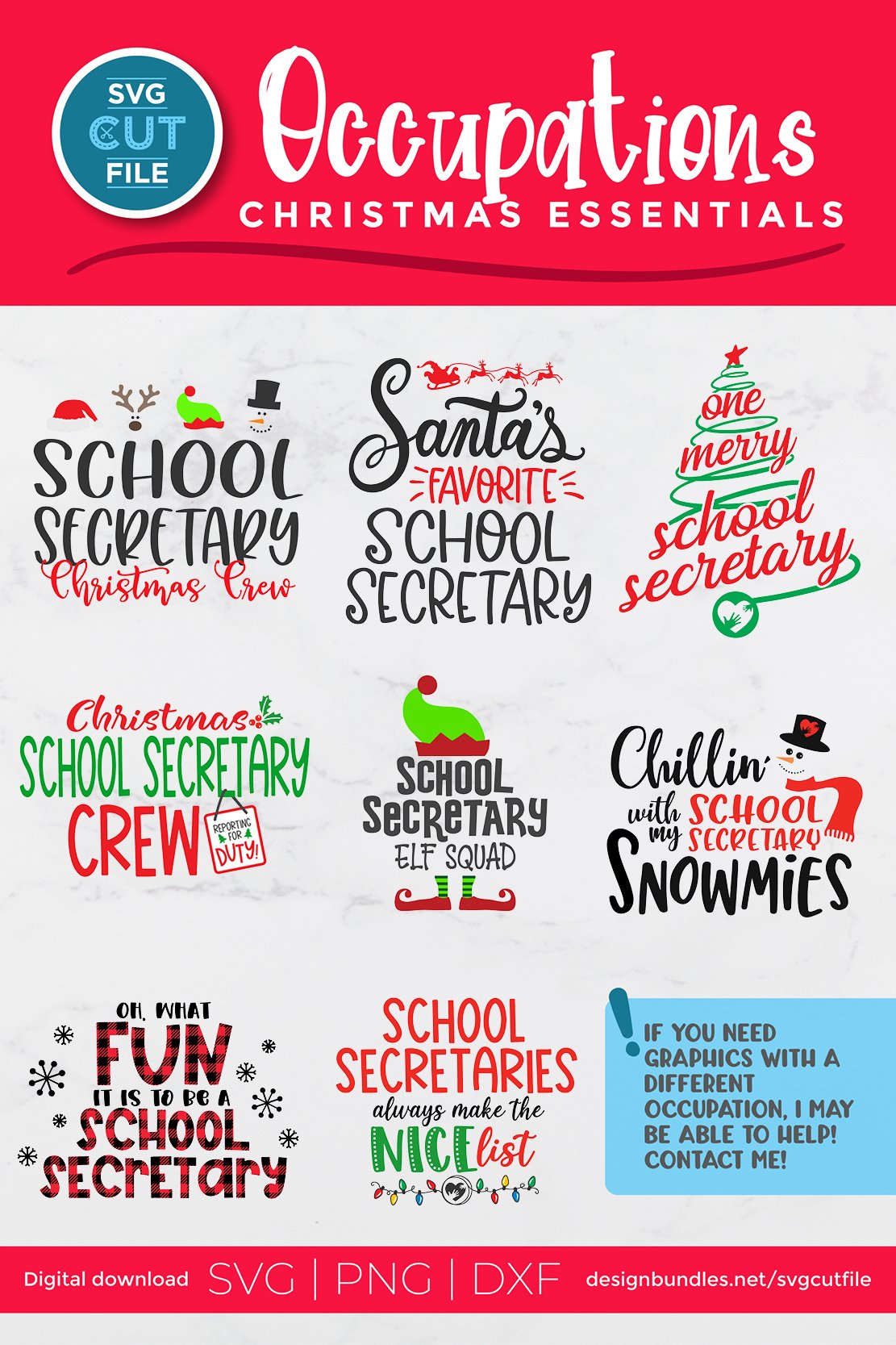 Christmas School Secretary svg bundle - Santas Favorite svg view 2