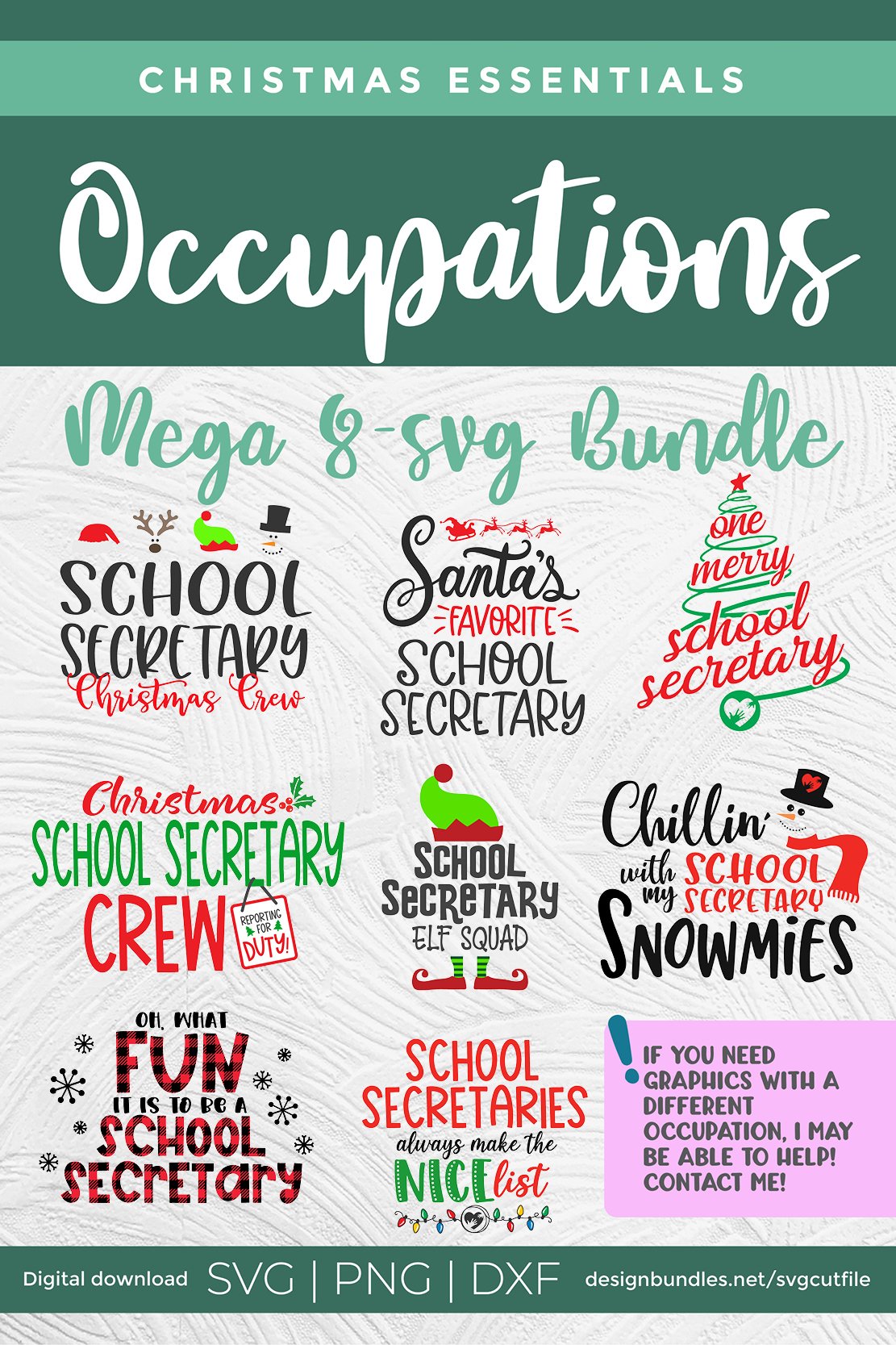 Christmas School Secretary svg bundle - Santas Favorite svg view 3