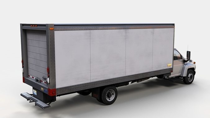 Generic box truck Low-poly 3D model view 3