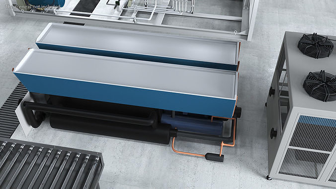 Industrial Cooling System 3D model view 3