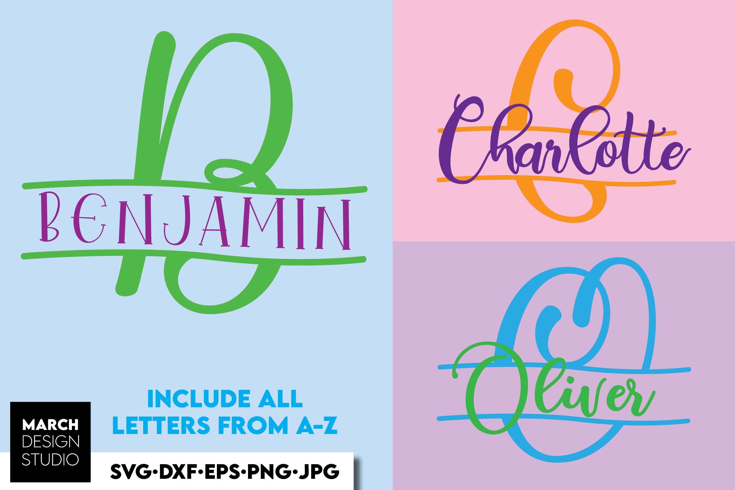 Monogram SVG, Letter Monogram SVG, Kids Monogram SVG PNG DXF