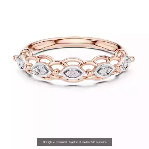 33 Ultra light wt minimalist Ring 3dm stl renders 360 animation 3D Model Pack view 3