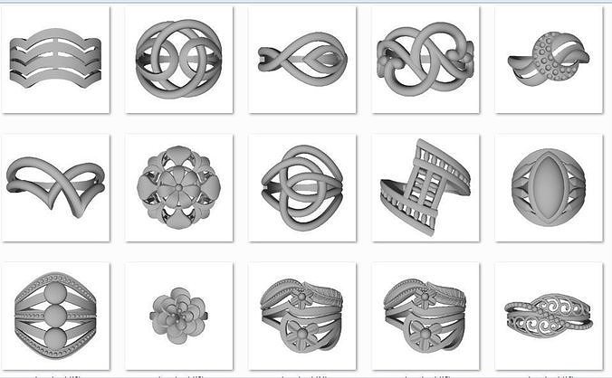 48 Women Ring Plain Gold Ring stl models  3D print model view 3