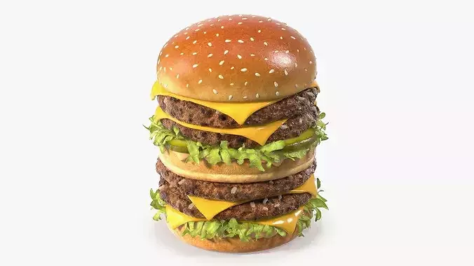 McDonalds Big Mac Double Beef Burger 3D model view 3
