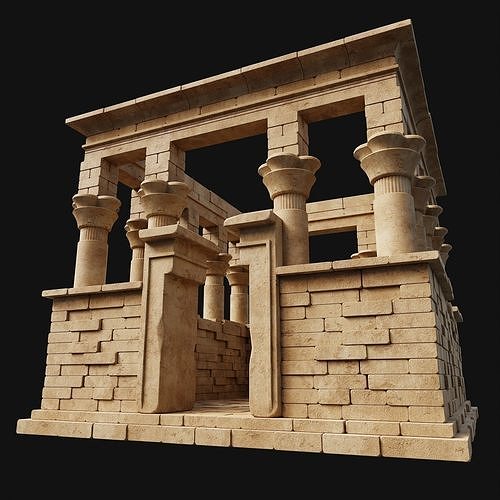 ANCIENT TEMPLE CHURCH BUILDING DESERT EGYPT AAA COLLECTION Low-poly 3D model view 3