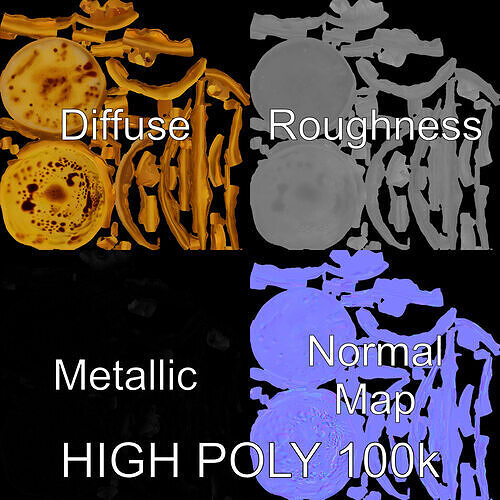 Pancake Stack D Model Pack Low-poly 3D model view 3
