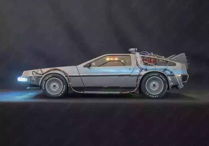 DELOREAN HQ Special 3Dprint design 1-8 Scale 530mm 3D print model view 3