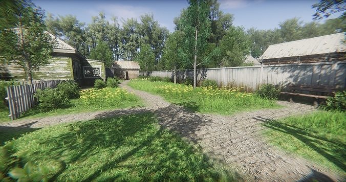 Rustic Environment For Unity Low-poly 3D model view 3