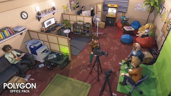 POLYGON - Office Low-poly 3D model view 3