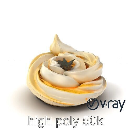 Lemon Meringue Mini Cake Spiral Structure model pack Low-poly 3D model view 3