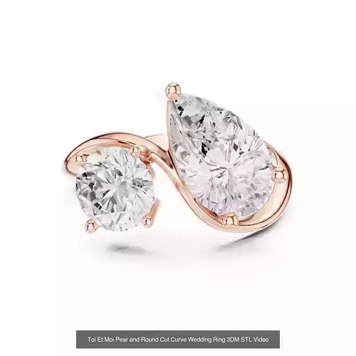 13 Toi Et Moi Diamond Rings 3DM STL OBJ FBX 3 Color Video 3D Model Pack view 3
