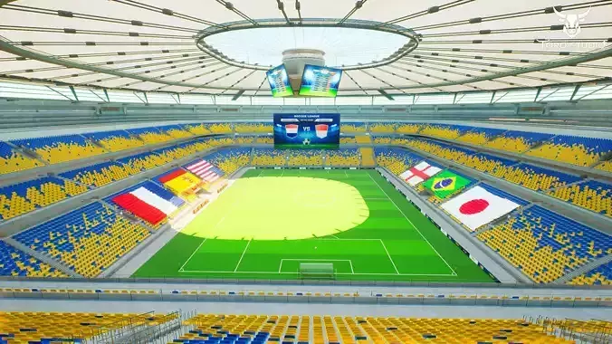 Stadium Soccer  Low-poly 3D model