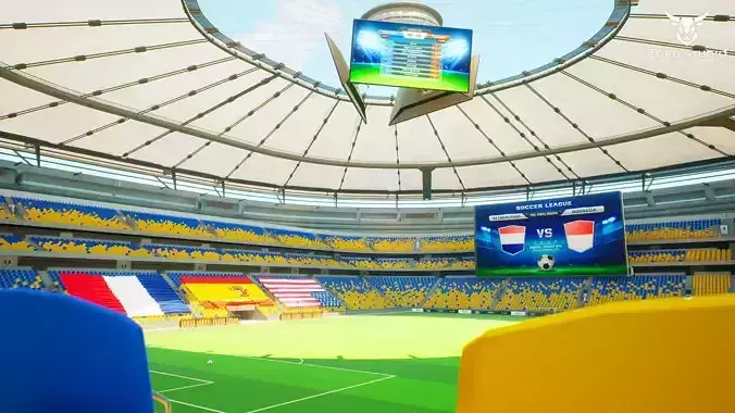Stadium Soccer  Low-poly 3D model view 3