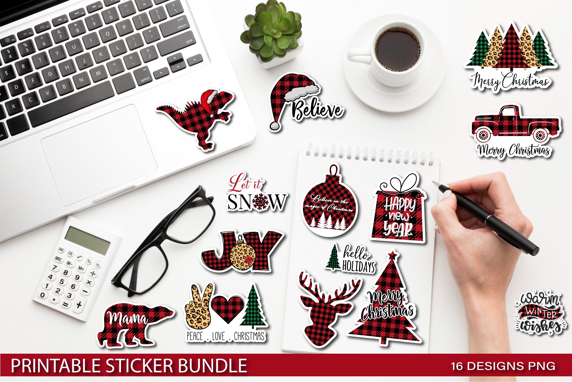 Christmas Stickers Bundle PNG view 3
