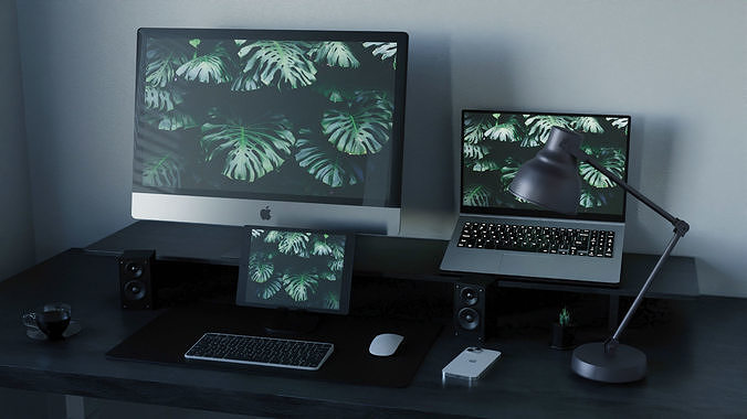 Modern Computer Desk 4 by Nikdox  3D model view 3