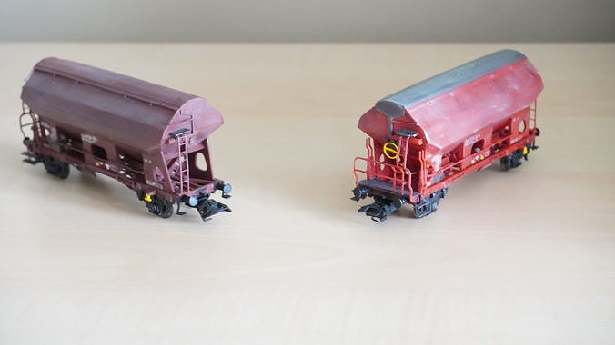 Pre supported H0 1-87 scale Tds self-unloading car 3D print model view 3