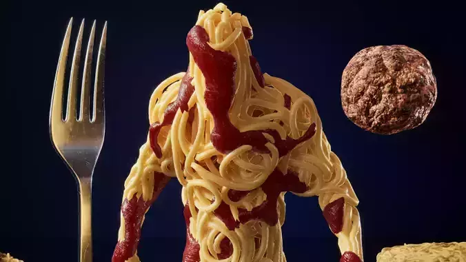 Spaghetti Man for UE Low-poly 3D model