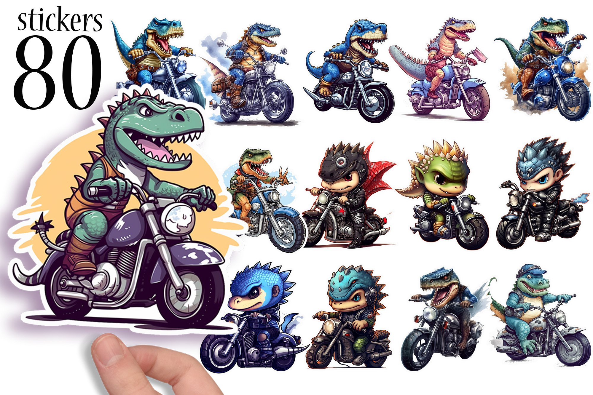 Dinosaur Biker Printable Stickers - Unleash the Roar-sum Fun