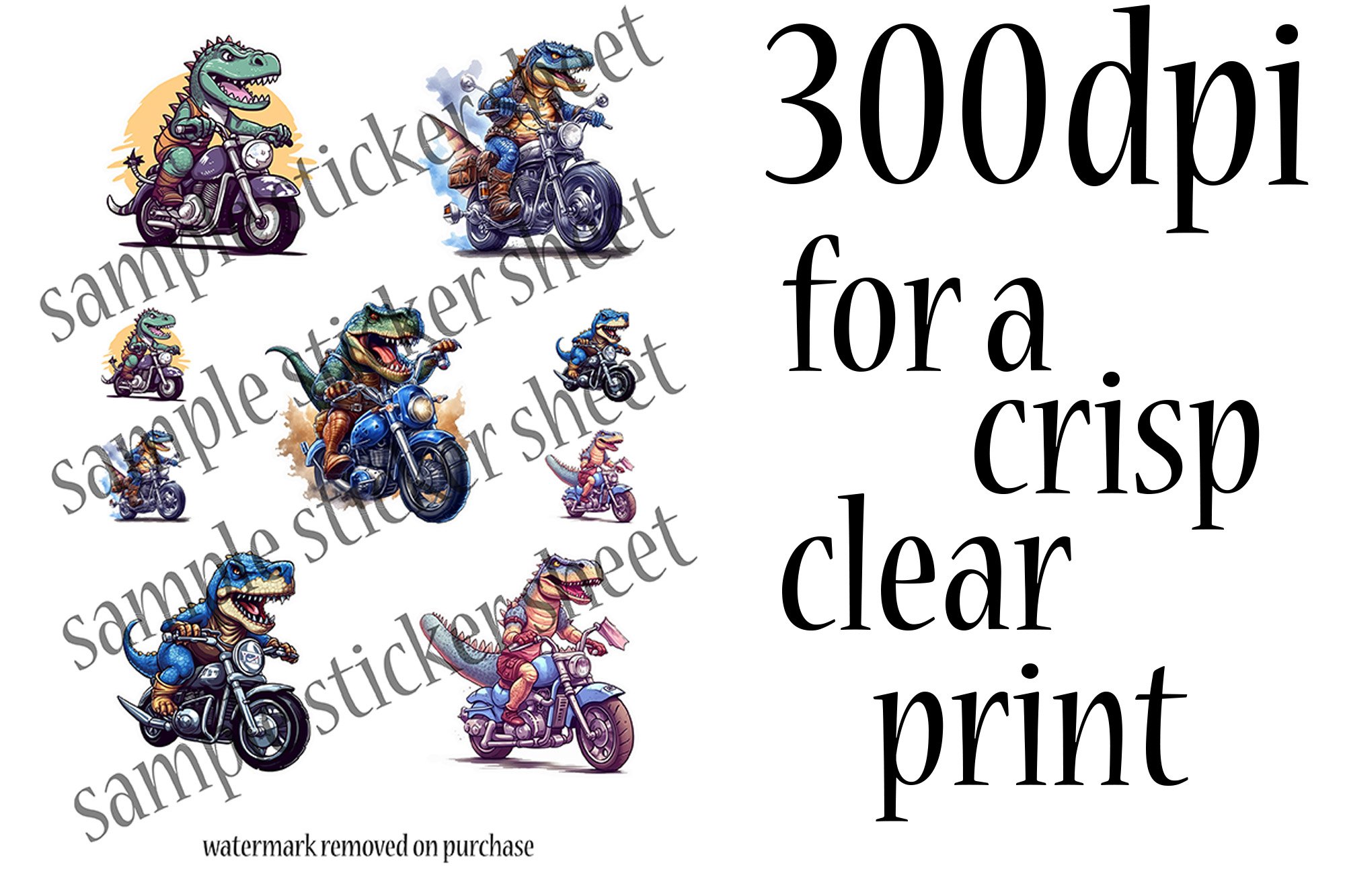 Dinosaur Biker Printable Stickers - Unleash the Roar-sum Fun view 3