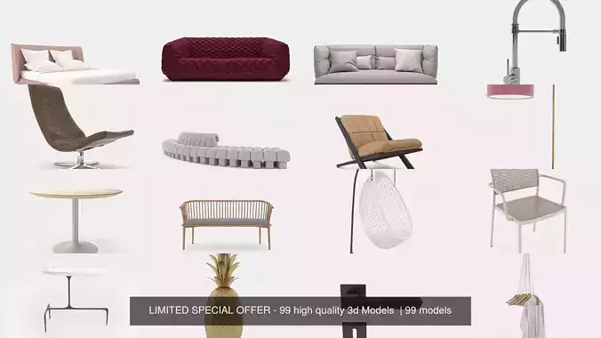 LIMITED SPECIAL OFFER - 99 high quality 3d Models  3D Model Pack