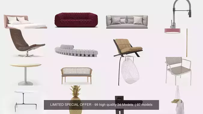 LIMITED SPECIAL OFFER - 99 high quality 3d Models  3D Model Pack view 3