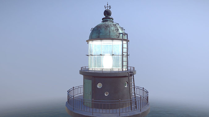 Lighthouse Aniva WithLods Low-poly 3D model view 3
