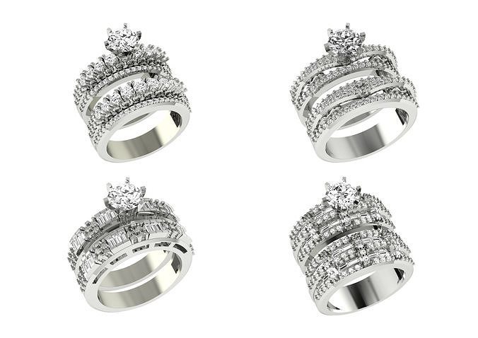 TWINZ Rings bulk Women Rings Double Rings lot 3D print model view 3