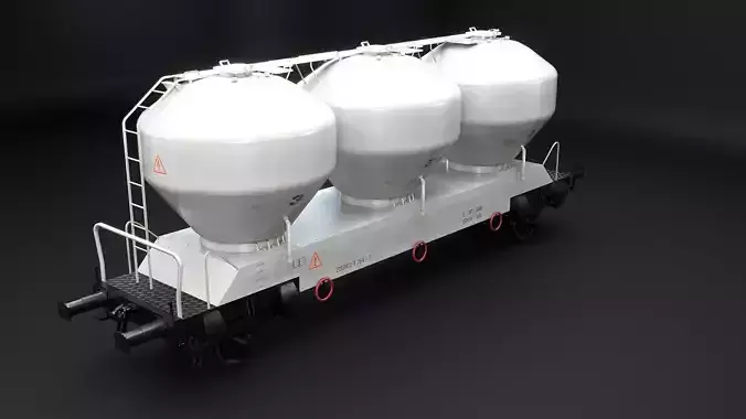UGPPS Grain Hooper Railroad Car Low-poly 3D model view 3