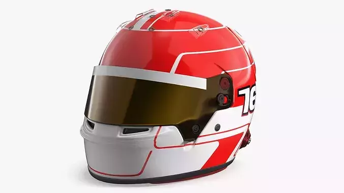 F1 Helmet Red 3D model