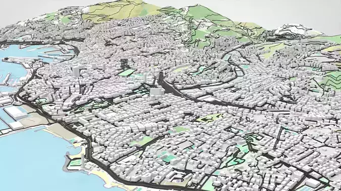 Cityscape Genoa Italy 3D model